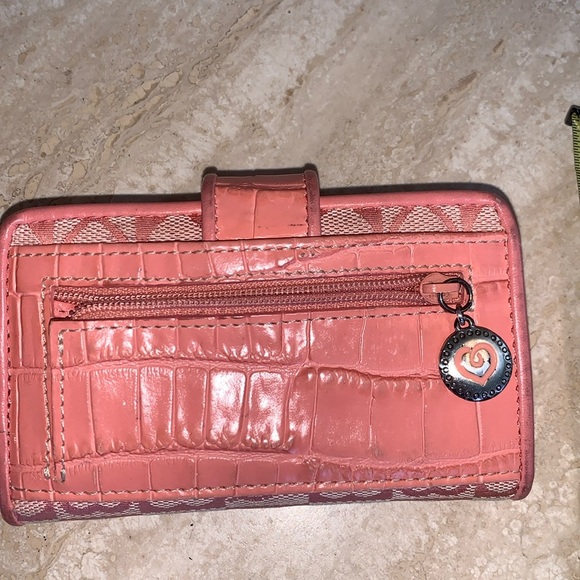 BRIGHTON wallet, pink croc print leather with pink hearts fabric. Adorable! - Picture 7 of 16